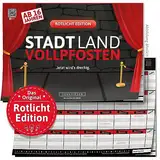 DENKRIESEN - Stadt Land VOLLPFOSTEN® - ROTLICHT Edition - AB 16 Jahren | Partyspiel Wichtelgeschenk | Stadt Land Fluss | Spielblock | Scherzartikel | Geschenkidee