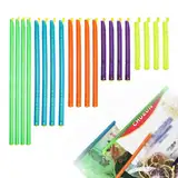 Tüten Verschluss, 20 Stück Tütenhüter 5 Größen, Sealer Sticks Transparent, Verschlussklammern Mehrere Farben, Starke Abdichtung, für Aufbewahren Lebensmitteln, Snacks, Haferflocken