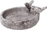 dobar® Klassische Vogeltränke Pool-Oase - Vogelbad aus Zement - Vogelbecken für Wildvögel - Wassertränke für Garten/Terrasse/Balkon - Ø 18 cm - Grau