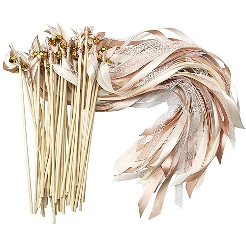 JurciCat Wedding wands 30 Stück Champagner Hochzeit Spalier Luftschlangen Wedding Twirling Streamers für Hochzeit Geburtstag Party Andere Feiertagsfeiern Verwendet