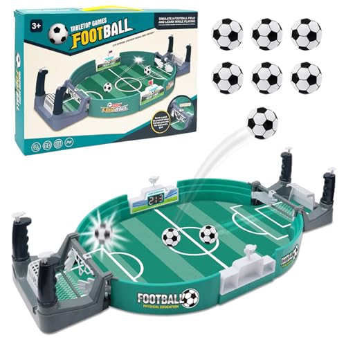 EACHHAHA Tischkicker, Fussball Geschenke Jungen,Tischfussball Spiele (6 Fußbälle),Party Tischfußball Interaktive Eltern Kind Brettspiele,Verbessern Sie das Interesse der Kinder am Sport