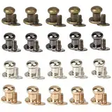 Dtoterul Leder Nieten 100 Stück Knopfnieten Massive Button Rundkopf Hohlnieten 6mm Button Knöpfe Knopfschraube Stud Pilzkopfschrauben mit Rundschlag Doppelkappe für DIY Handwerk Leder Tasche