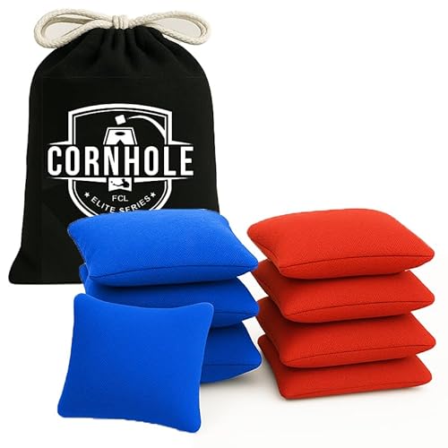 Offizielle Cornhole Tasche | 4 Blaue und 4 rote Taschen | Offizielle Größen | Premium Qualität | 100% Baumwolle | Wasserdicht | Amerikanisches Spiel | Outdoor Spiel | Freunde & Familie | OriginalCup®