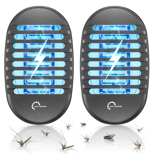 Mückenlampe, Insektenvernichter Elektrischer, UV-Insektenfalle, Fliegenfalle für Zuhause, Ultraschall Schädlingsbekämpfer, Mückenschutz geeignet für Zuhause, Küche, Schlafzimmer, 2 Pack