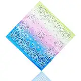 ledermodefashion 3er 6er 12 er Set Bandana Tuch versch Farben 100% Baumwolle Kopftuch Halstuch Nickituch Schal (Gelb/Rosa/Blau)