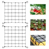 2 Pcs Pflanzennetz Scrog Netz 60x60 cm, Grow Netz Pflanzennetz 60x60 cm,Stark und Elastisch,mit S-Haken für Stabilen Halt,Geeignet zum Pflanzenklettern und Pflanzenzelten