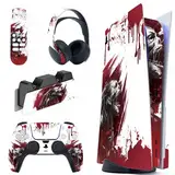 PlayVital Skin für ps5 Konsole Regular Edition,Aufkleber Vinyl-Skin Stickers Schutzfolie Folie für PS5 Konsole,Controller,Ladestation, Headset,Medienfernbedienung-Blood Zombie