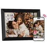 FRAMEO Digitaler Bilderrahmen WiFi 32GB Digitaler Fotorahmen 10,1 Zoll 1280x800 IPS LCD-Touchscreen Smart Cloud-Fotorahmen Mit Automatischer Drehung Momente Sofort Über Die Frameo-App Teilen