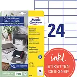 AVERY Zweckform 6122 Adressaufkleber (240 Klebeetiketten, 70x36 mm auf A4, bedruckbare Absenderetiketten, selbstklebende Adressetiketten mit ultragrip, ideal fürs HomeOffice) 10 Blatt, weiß