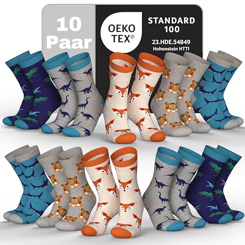 MEDOLY Kinder Socken (10 Paar) mit 72% Baumwolle, für Mädchen & Jungen - Kindersocken