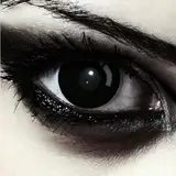 DESIGNLENSES, farbige Tageslinsen Kontaktlinsen komplett schwarze, ohne Sehstärke für Halloween Kostüm als Zombie, Hexe, Karneval & Cosplay - 2 Stück (1 Paar) schwarze Augenlinsen