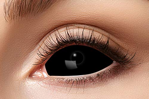 Eyecatcher 84091541-s03 - Farbige Sclera Kontaktlinsen, 1 Paar, für 6 Monate, Schwarz, Karneval, Fasching, Halloween