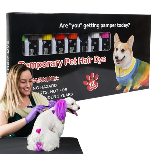 Hundehaarfarbe, Marking Painter für Welpen, waschbares Haarfärbemarker-Set, kreative Styling-Tools für Cosplay Grooming, Fun Color Anwendung für Haustier-Make-up und Design