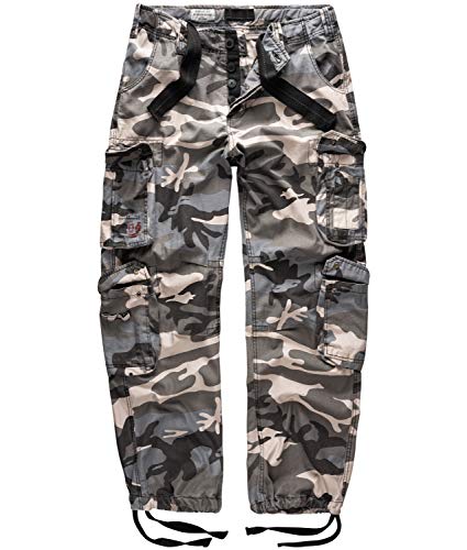 Surplus Raw Vintage Airborne Herren Cargo Hose, nightcamo, L