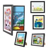 sixzerone Bilderrahmen Kinderzeichnungen, 2 Stück A4 Befüllba Kunstfotorahmen Kinder,25,4 x 32,8 cm,Frontöffnung Kunstwerke, Ideal für, Kunstprojekte, Schule, Zuhause (Weiß)