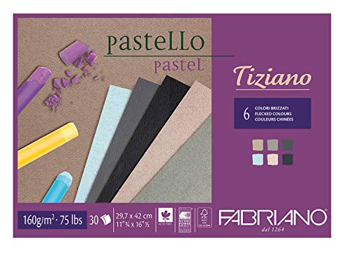 Fabriano Honsell 46229742 - Fabriano Tiziano Block Grautöne, DIN A3, 30 Blatt, 160 g/m², hoch hadernhaltig, säurefrei und alterungsbeständig, griffige, raue Oberfläche