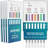 5 x Aydmed Drogenschnelltest Dip-Karten für 7 Drogenarten | Drogentest für Urin | Test auf Kokain, Cannabis, Opiate, Methadon, Amphetamine, Ecstasy und Benzodiazepine