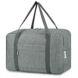 Narwey für Ryanair Handgepäck 40x20x25 & Handgepäck Tasche für Flugzeug - Faltbare Reisetasche Damen & Weekender Damen - Handgepäck Koffer 20L (Grau)