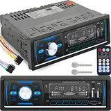 Retoo Autoradio mit Bluetooth Freisprecheinrichtung und Fernbedienung, 1 DIN MP3 Player mit 2 USB für Musikspielen und Aufladen, RGB Farben, FM Radio Tuner und Antenne mit MP3, AUX, RDS, SD, MicroSD