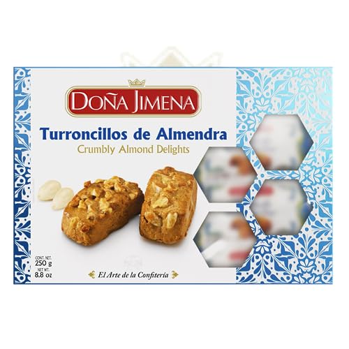 DOÑA JIMENA – Turrón-Plätzchen (auf Spanisch „Turroncillos“), höchste Qualität, typisches Weihnachtsgebäck, handwerklich hergestelltes Rezept, 250 g