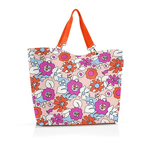 reisenthel shopper XL florist peach – Geräumige Shopping Bag und edle Handtasche in einem – Aus wasserabweisendem Material