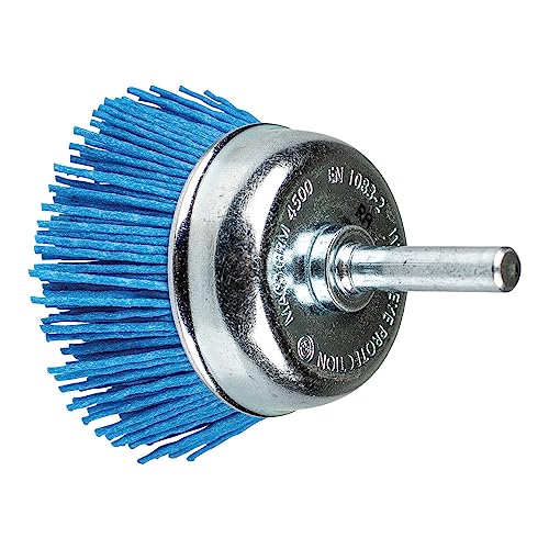 PFERD Topfbürste ungezopft TBU fein (BLUE) | Ø 50 mm Schaft-Ø 6 mm BLUE-Filament-Ø 1,10 mm | 43740166 – für Bohrmaschinen