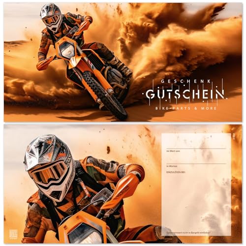 GESCHENKGUTSCHEINcom. 25 Formulare zum Erstellen eigener Gutscheine für Motorrad Moped Motorradgeschäft. SP9245-0-25