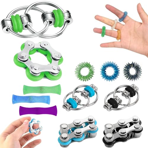 12 Stück Fidget Toys, Adhs Spielzeug, Anti Stress Spielzeug, Fidget Toys Erwachsene, Adhs Spielzeug Erwachsene, Stimming Toy, Anti Stress Spielzeug Erwachsene, Beste Fidget Toys