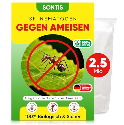 SONTIS - Aktive SF-Nematoden gegen Ameisen – 2,5 Mio für 5qm - Natürliche Unterstützung bei Ameisen im Garten - mit Nestwirkung – umweltfreundlich, ohne Chemie, einfach anzuwenden