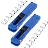 2 Stück Supaclip Supaclipspender & 16 Stück Edelstahl Nachfüllclips - Portable Handheld Papier schnell Clam Clip Hefter Dispenser und Refill Clips, Paper Clipper für Schulamt
