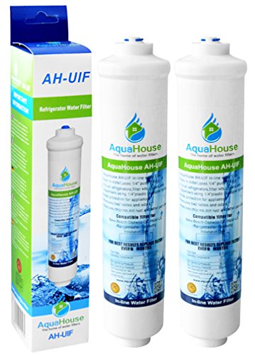 2x AquaHouse AH-UIF Kompatibel Externer Kühlschrank Wasserfilter passt für Samsung DA29-10105J LG 5231JA2010B Haier 0060823485A (ersetzt nur externe Filter)