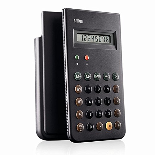 BRAUN BNE 001 BK KULT-TASCHENRECHNER, DIETER RAMS, 8 STELLIGES LCD-DISPLAY INKLUSIVE HARTSCHALEN-SCHIEBECOVER,SCHWARTZ