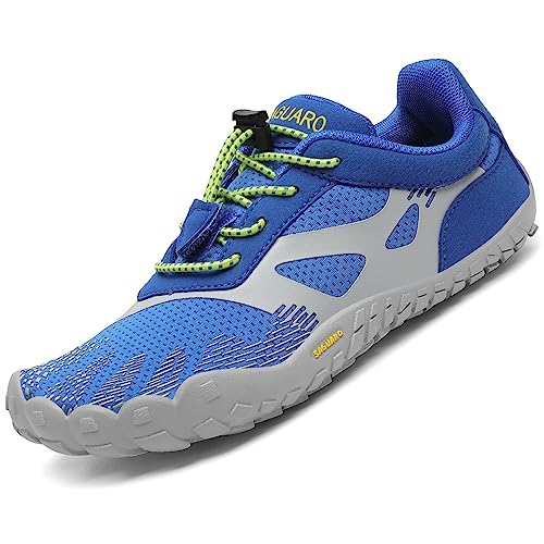 SAGUARO Kinder Barfußschuhe Jungen Aquaschuhe Mädchen Atmungsaktiv Traillaufschuhe Outdoor Schnell Trocknend Barfussschuhe Badeschuhe Hellblau 35 EU