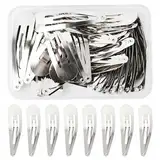 NATUCE 50 Stück Haarspangen Silber, 5CM Haarspangen Mädchen, Haarclips Werden, Kinder Haarklammern, Haar Clips Metall, Haarschmuck Hairclips, Haarspange für Mädchen, Kinder und Damen (Silber)