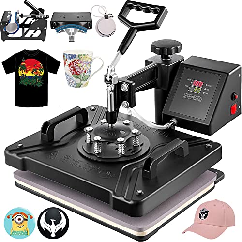 VEVOR Transferpresse 5 in 1 Heißpresse Maschine 38x30cm T-shirt Presse Maschine Hitzepresse Maschine DIY Heat Press mit Digitaler LED-Temperatur- und Zeitcontroller