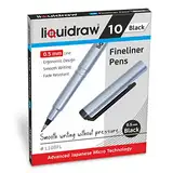 Liquidraw Fineliner-Stifte, 0,5 mm, Schwarz, 10 Stück