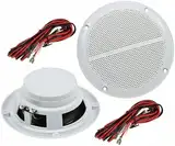 ChiliTec Lautsprecher 5"/127mm Wasserfest 80Watt Paar Einbaulautsprecher für Wand & Decke Marine-Lautsprecher IP44 geeignet für Innen- & Aussenbereich Paar / 2 Stück Weiß