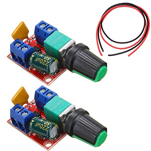 Youmile 2PACK 5A Motor Drehzahlregler Modul Mini DC Motor PWM Drehzahlregler Schalter Regler Schalter LED Dimmer 3V 6V 12V 24V 35V Max 90W
