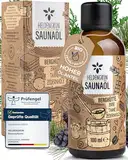 Heldengrün BIO Saunaaufguss Wald Berghütte [ECHTE BIO-ÖLE, 3 DÜFTE] - Saunaöl mit Alpenkiefer, Tanne & Zedernholz - Natur Sauna Aufgussmittel mit ätherischem Bio-Öl