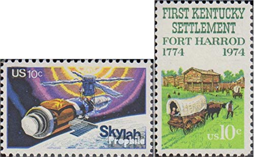 Prophila Collection USA 1136,1149 (kompl.Ausg.) postfrisch ** MNH 1974 Raumfahrtunternehmen, Kentucky (Briefmarken für Sammler) Weltraum