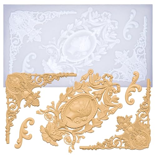 Kunstformen für Polymer Clay lufttrockener Ton Gips Epoxidharz Fondant Kuchendekoration Kamee mit Schnörkel