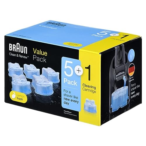 Braun Clean&Renew Reinigungskartusche (5er-Pack) inkl. 1 Reinigungskartusche gratis (limitierte X-Mas Edition)