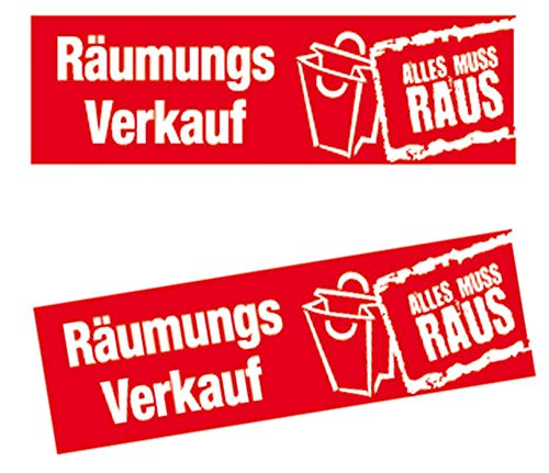 Räumungsverkauf Ankleber Plakat Schaufenster (Set = 2 Stück)