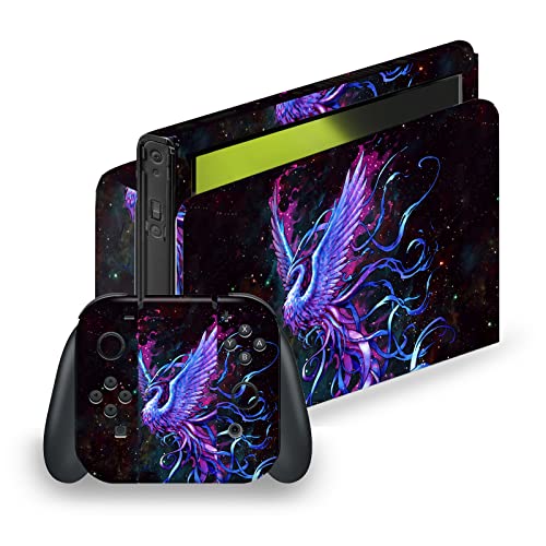 Head Case Designs Offizielle Christos Karapanos Phönix Kunst Mix Matte Vinyl Haut Gaming Aufkleber Abziehbild Abdeckung kompatibel mit Nintendo Switch OLED Bundle