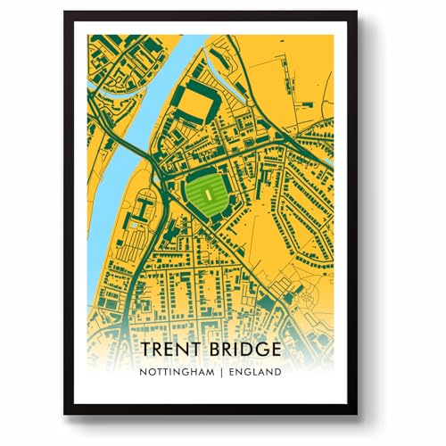 GroundDesigns Trend Bridge Cricket Ground Nottingham Test Match Geschenk Stadion Kunst A3 Druck NOTTS CCC