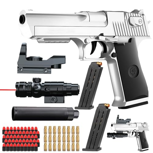 Bybykoi Spielzeug Pistole Kinder Pistole Wüstenadler M1911 for Kinder,1:1 Spielzeugpistole Schaumstoff-Blaster Toy Gun…