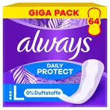 Always Daily Protect Slipeinlagen Damen Long (64 Binden), Gigapack, ohne Duft