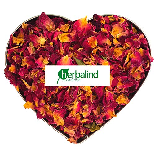 Herbalind 1000 g Natur Premium Rosenblätter rot Rosenblüten getrocknet - echte Rosenblütenblätter, geschnitten und duftintensiv, Füllstoff zum Füllen von Duftsäckchen, Potpourri Füllung (1kg)