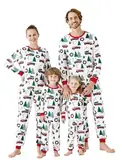 PATPAT Familienpassende Weihnachtspyjamas, Komplettset Schlafanzüge Familien-Pyjama-Set mit Weihnachtsbaum und Lebkuchenmann-Aufdruck, Langarm-Oberteil und UnterteilMehrfarbigBaby: 6-9 Monate