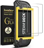 iVoler 2 Stücke Schutzfolie für Steam Deck LCD/Steam Deck OLED, Panzerglasfolie Mit Positionierhilfe, 9H Härte, Anti-Kratzen Folie, Anti-Bläschen Displayschutzfolie, Kritall-Klar Hartglas